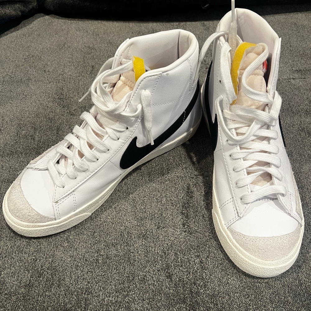 Nike White and Black High-Top Sneakers